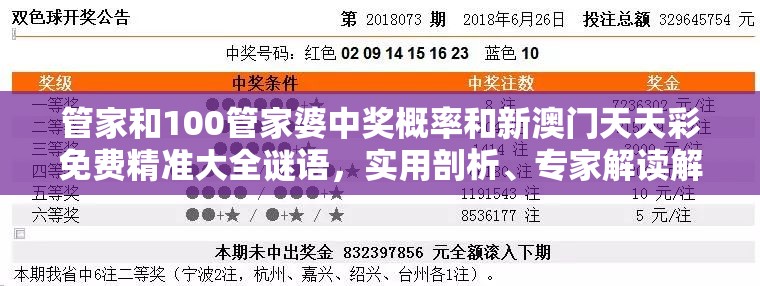 管家和100管家婆中奖概率和新澳门天天彩免费精准大全谜语，实用剖析、专家解读解释与落实?