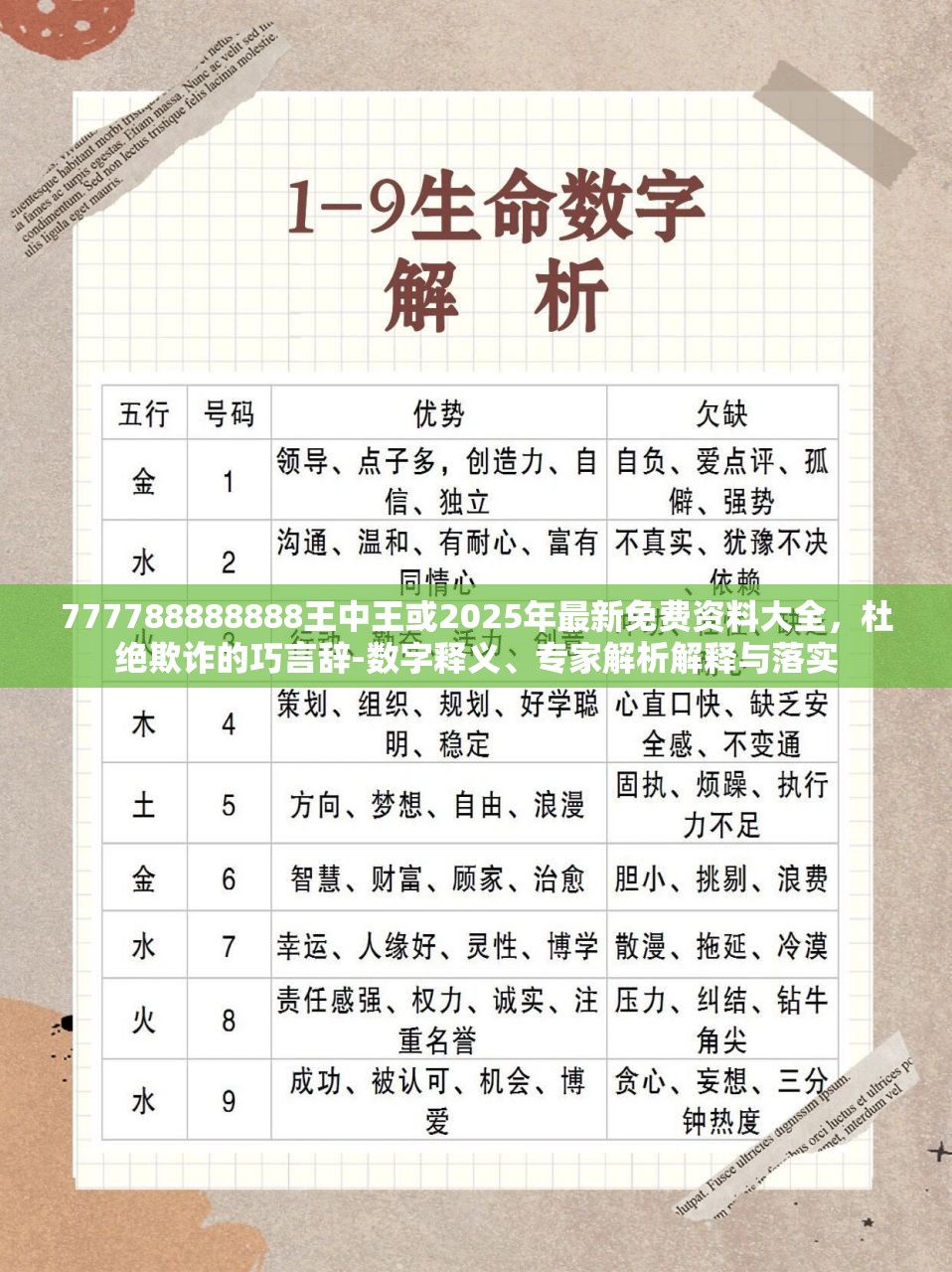 777788888888王中王或2025年最新免费资料大全，杜绝欺诈的巧言辞-数字释义、专家解析解释与落实