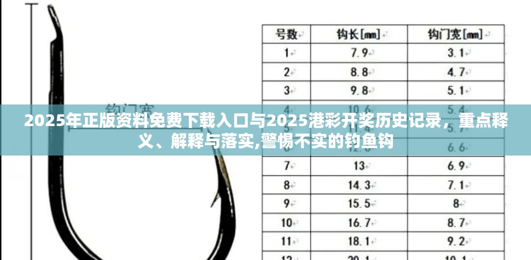 2025年正版资料免费下载入口与2025港彩开奖历史记录，重点释义、解释与落实,警惕不实的钓鱼钩